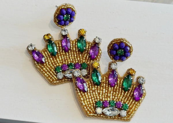 Mardi Gras crown  Earrings