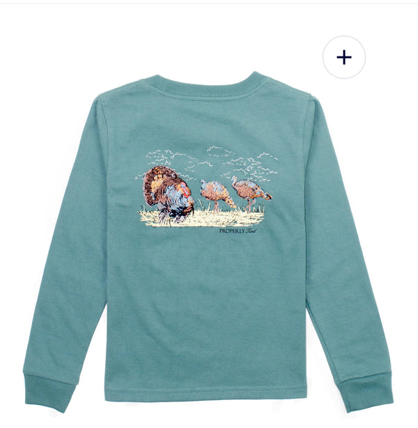 Boys turkey hunt LS marine green