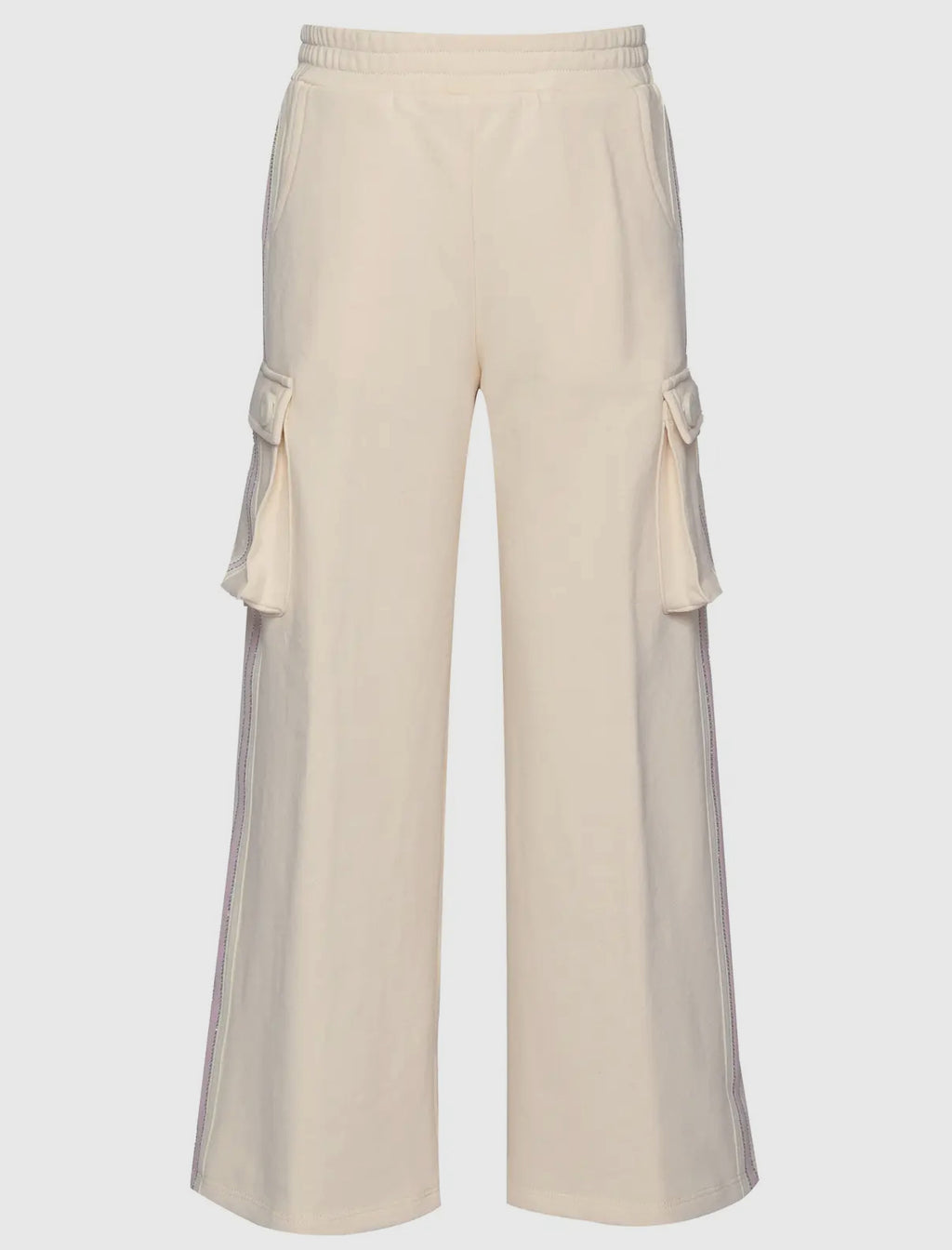 French Terry Sweatpants with Pink Detail and Cargo pocket