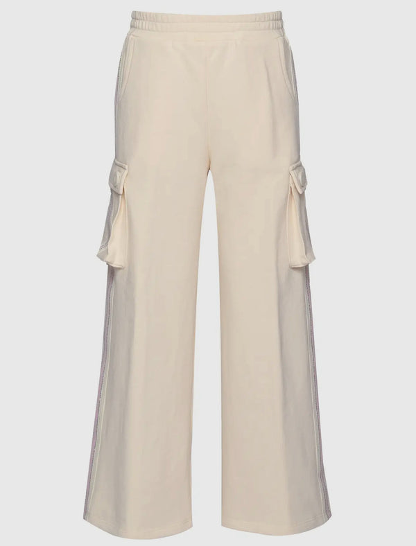 French Terry Sweatpants with Pink Detail and Cargo pocket