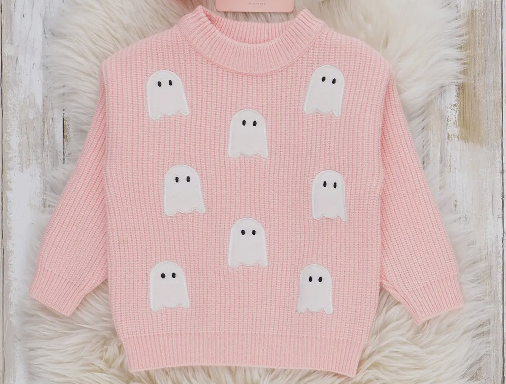 Ghostly pink parade embroidered sweater