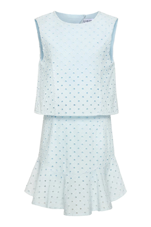 Cleo Dress-Aqua Eyelet