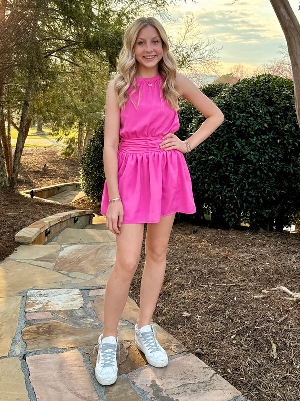 Paige Halter Dress-Palm Beach Pink
