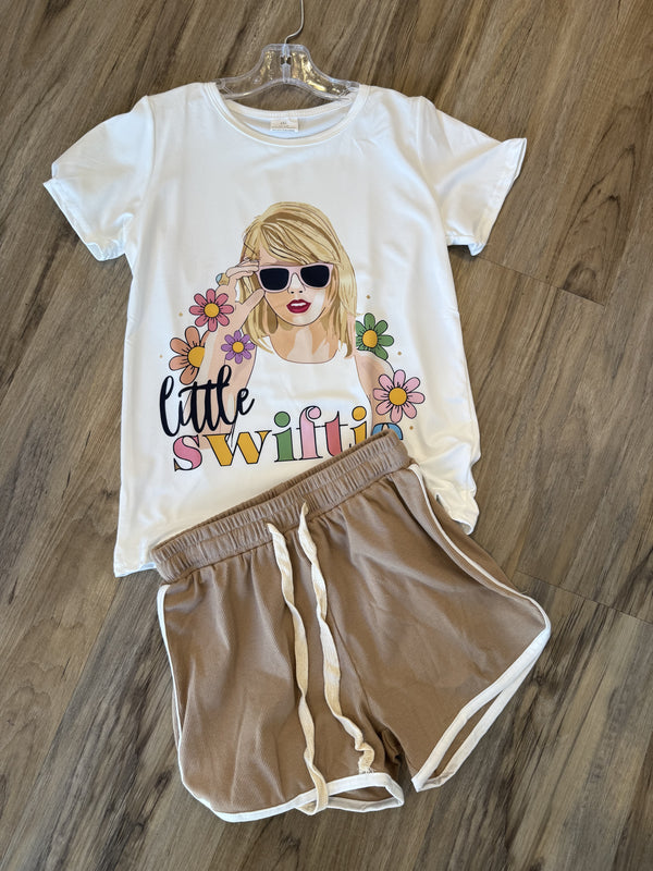 Swiftie Short Set-Brown