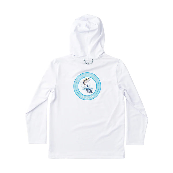 Pro Performance Hoodie-Offshore Circle Fish