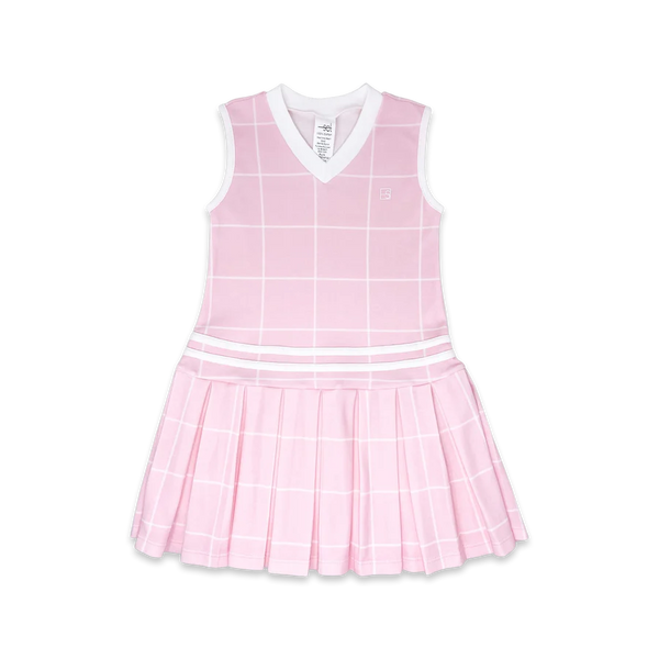 Polly pink windowpane dress