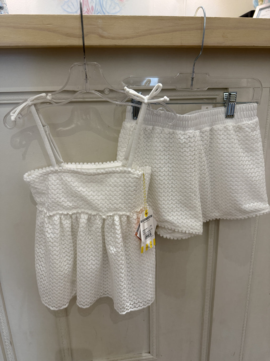 White Crochet Short Set