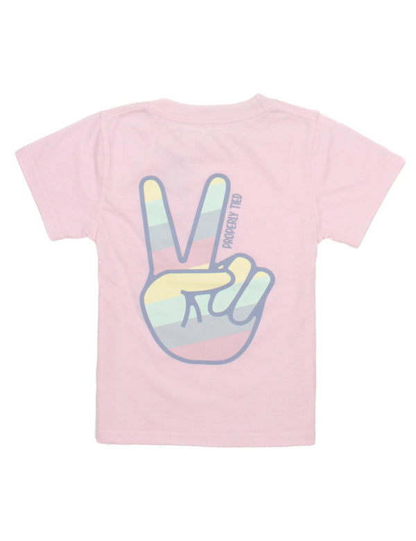 Girl’s Peace Sign short sleeve pocket tee