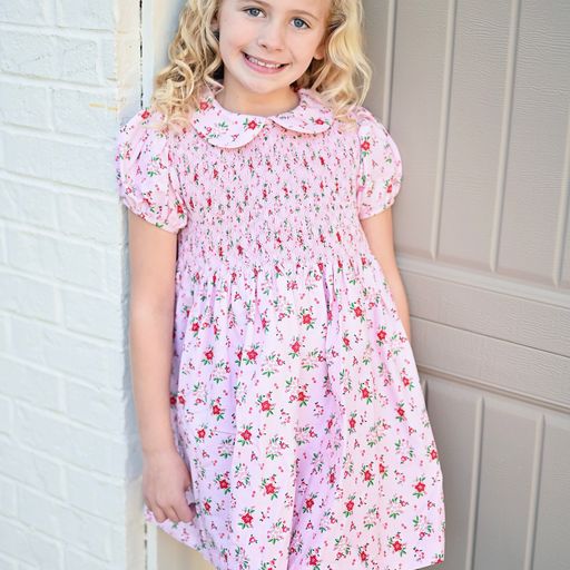 Everly Smocked Dress-Christmas Floral