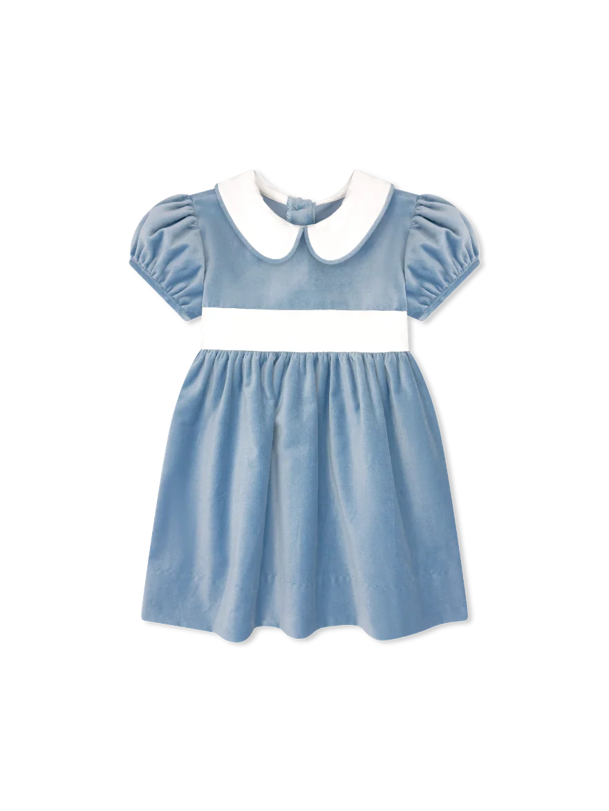 Elenor dress blue velvet