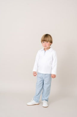 Parker Pant Set - Stone Blue Check