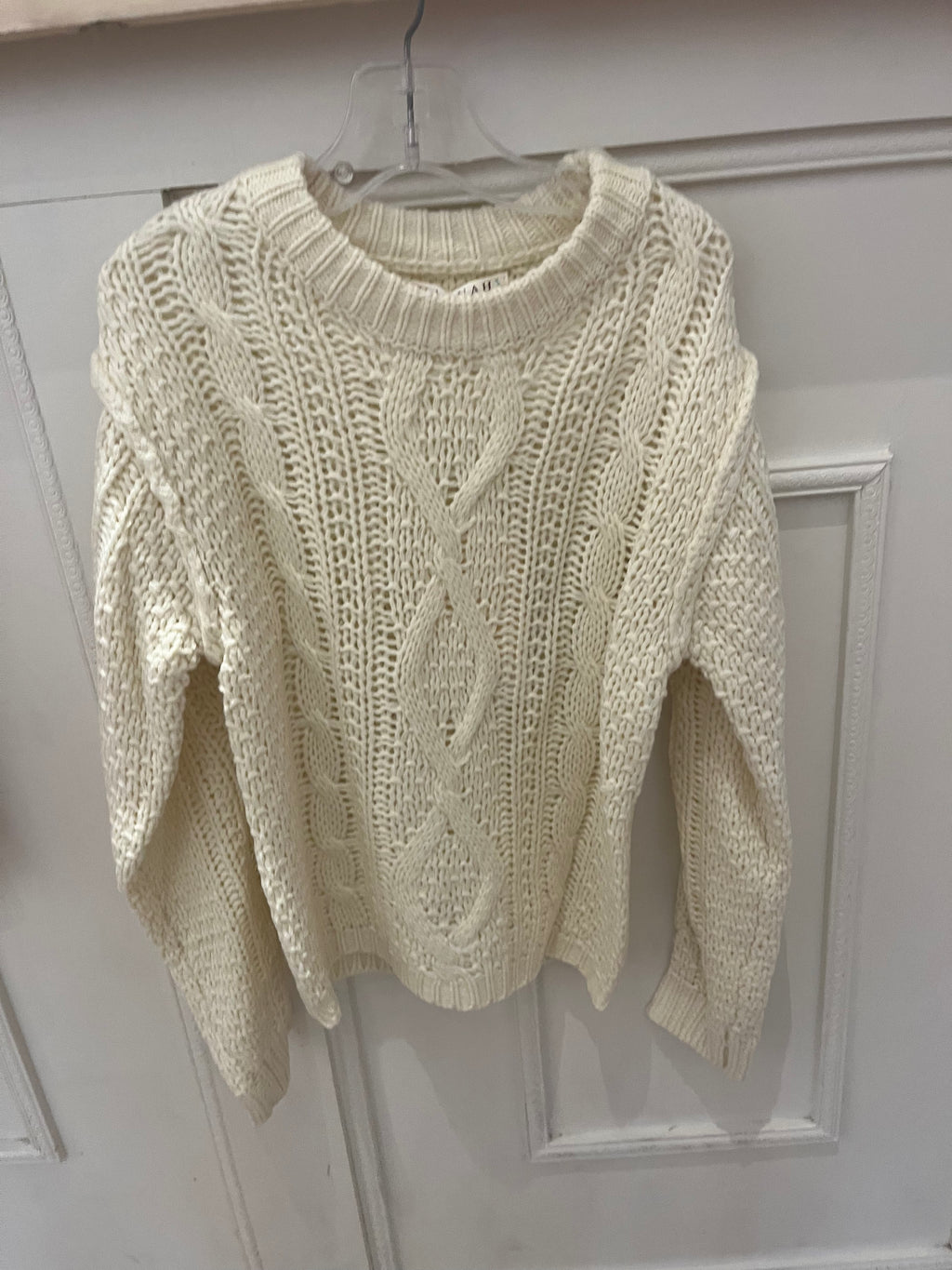 Ivory cable knit sweater