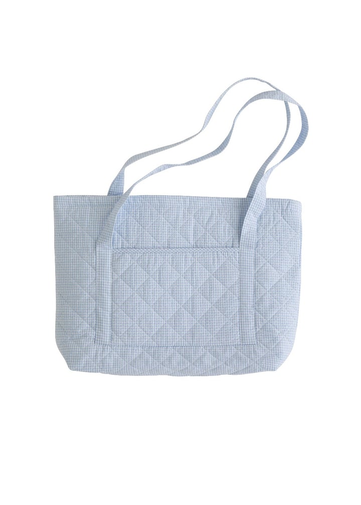 Quilted Luggage Tote - Light Blue