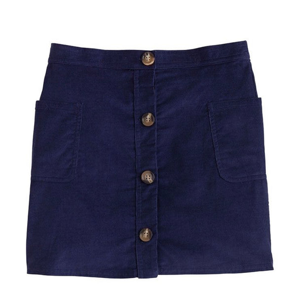 Emily Pocket Skirt - Navy Corduroy