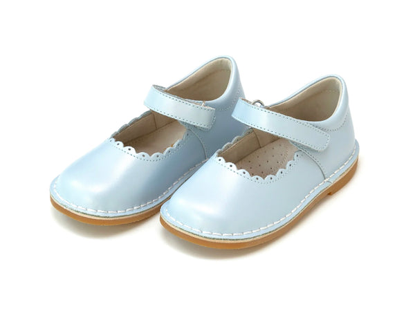 Pearl Blue-Caitlin Scalloped Mary Jane