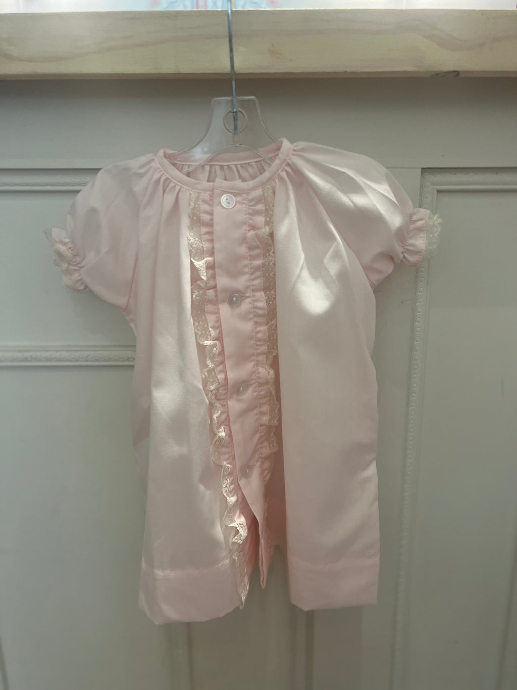 Light Pink Batiste with Dotted Lace Trim