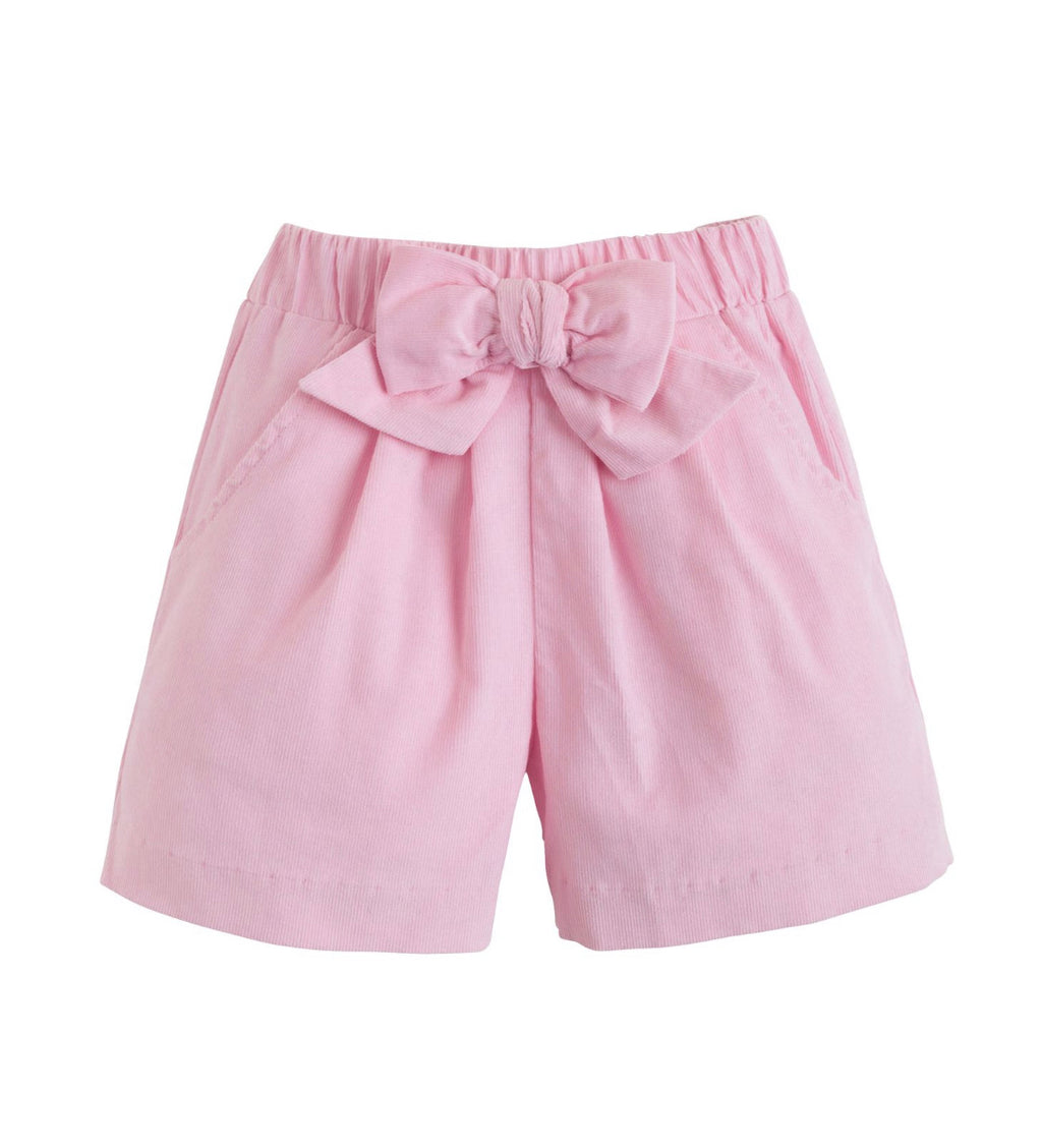 Bow Shorts-Light Pink Corduroy