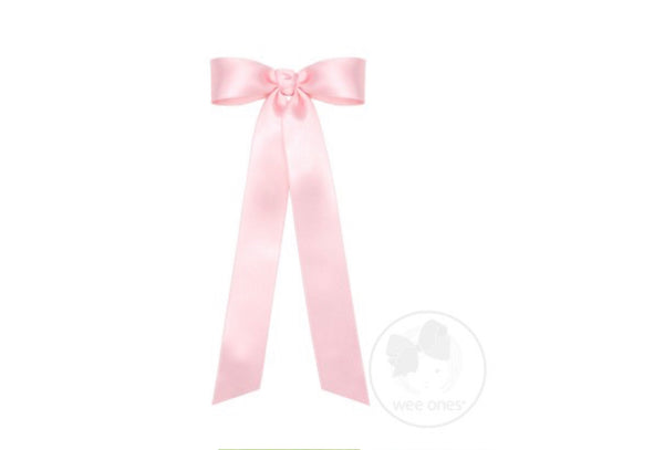 Medium French Satin Streamer Bow-Light Pink