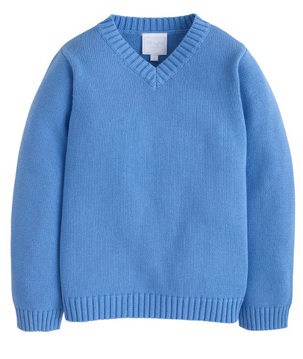 V-Neck Sweater-Airy Blue