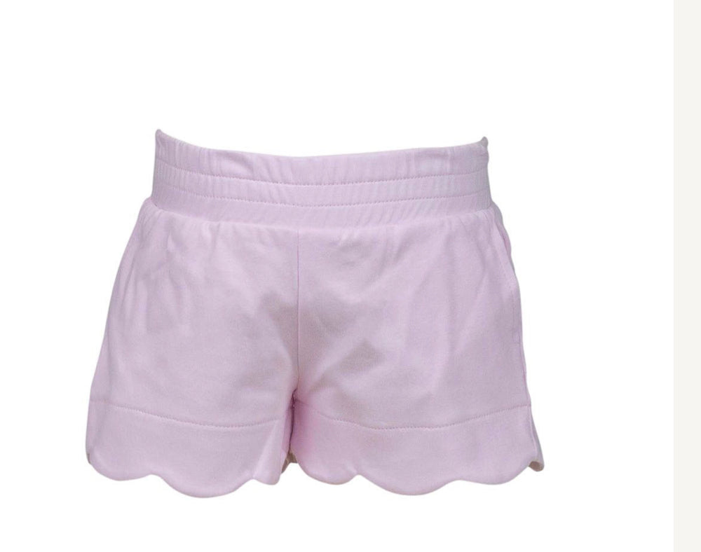 Pima Solid Pink Scallop Shorts