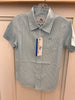short sleeve dress shirt-light blue gingham