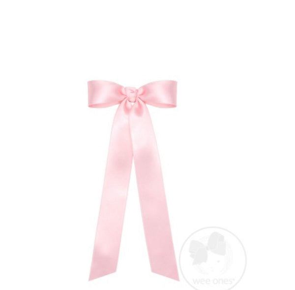 Mini Satin Streamer Bow-Light Pink
