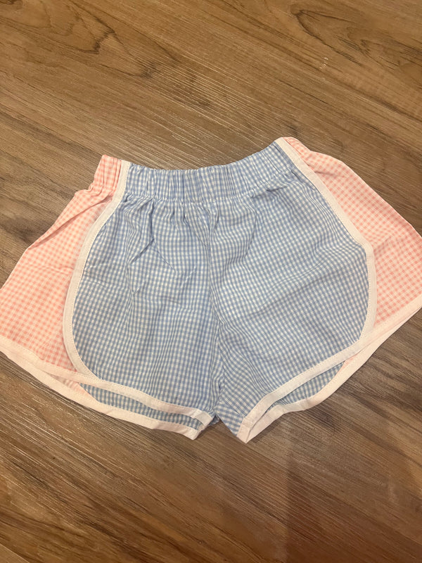 Micro Gingham Blue Sporty Shorts