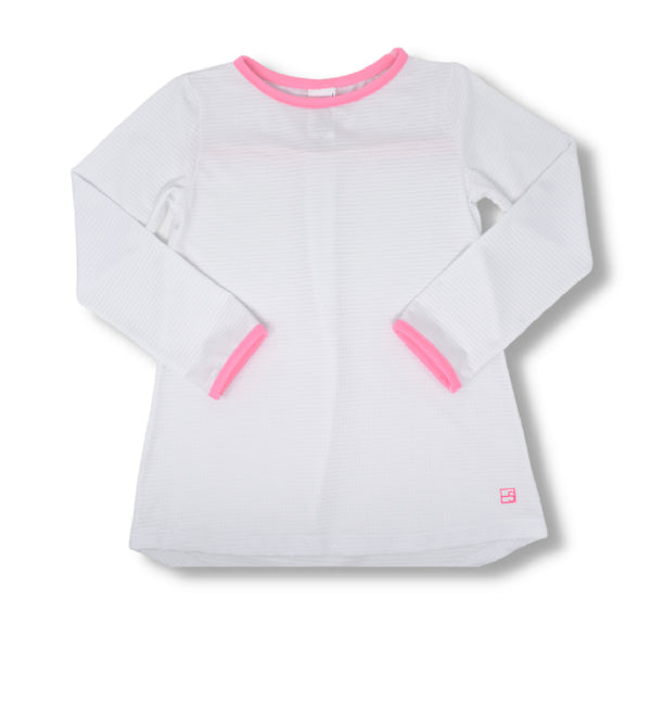 Lindsay Long Sleeve T-White w/pink
