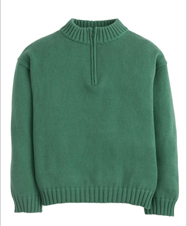 Quarter Zip Sweater-Hunter Green