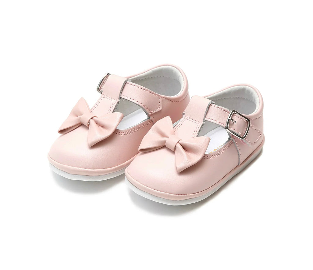 Minnie Bow Leather Mary Jane (Baby)-Pink
